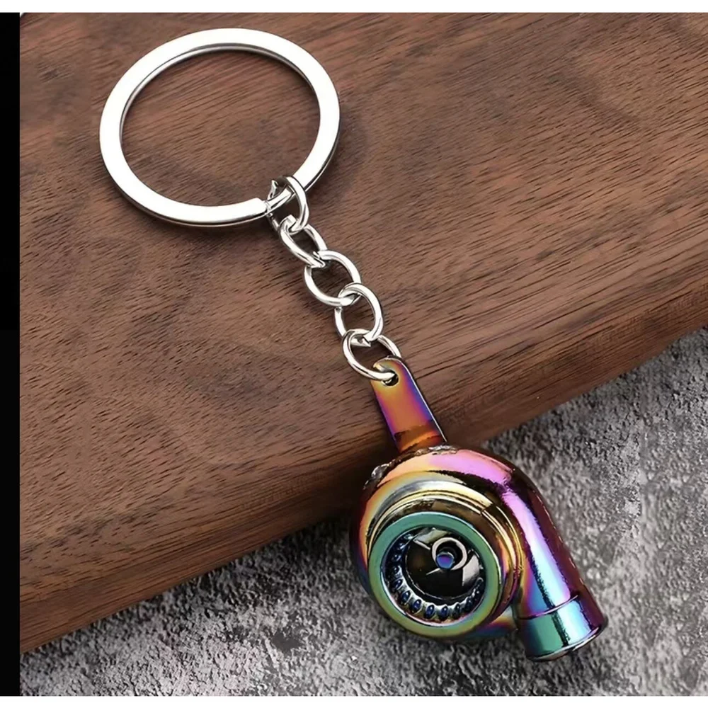 Gunmetal Spinning Turbo Keychain- Blind bag
